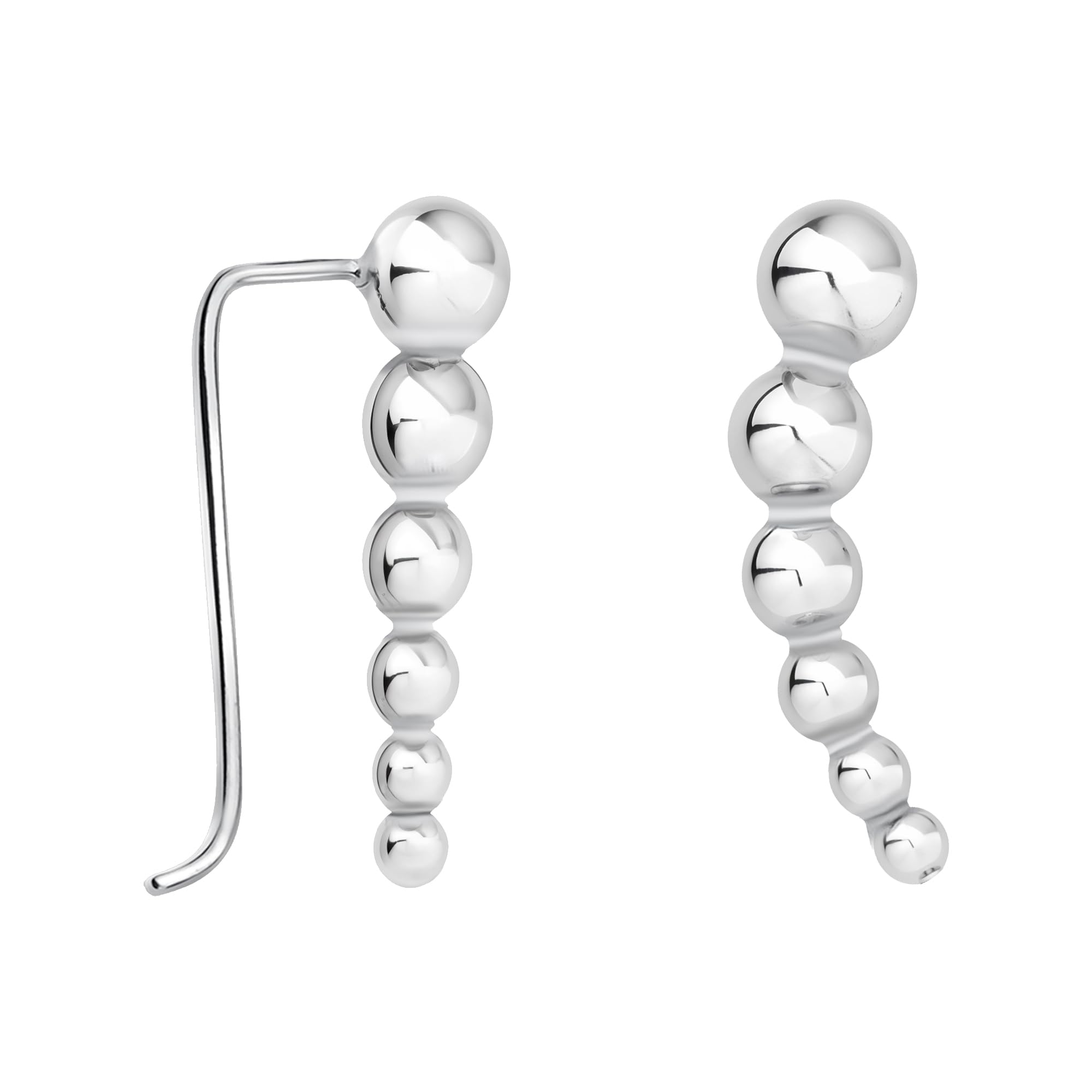 SOFIA MILANI - Women's Earrings 925 Silver - Ball Ear Climbers - 20780