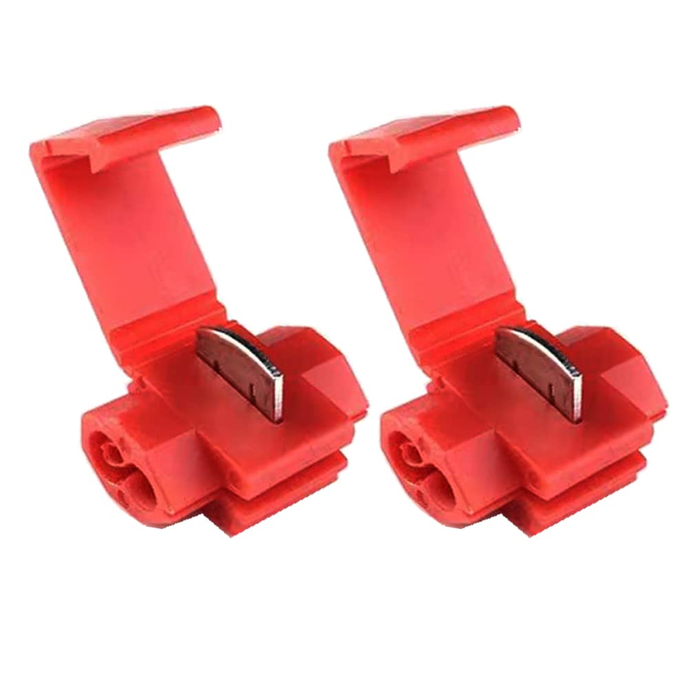 CEEYSEE 50Pcs Lock Wire Connector Terminal 22-18 AWG Solderless Quick Splice Wire Crimp Branch Electrical Connectors (UNJ2H)