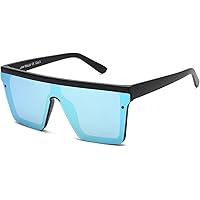 JIM HALO Gafas de sol Escudo Superior Plano Gafas Cuadradas sin Montura de Espejo para Mujeres Hombres