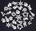 50pcs Mix Style Antique Silver Tone Christmas Snowflake Socks Santa Claus Deer Charms Pendant