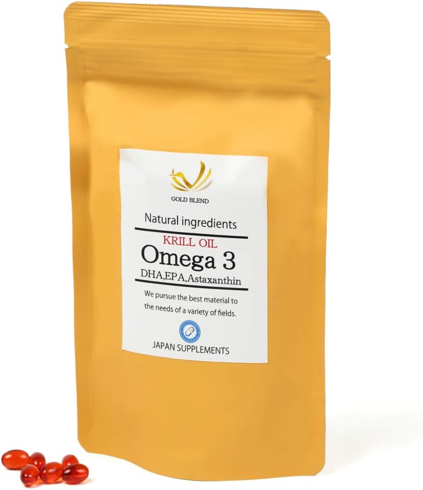 Amazon クリルオイル オメガ３ Dha Epa アスタキサンチン含有 Krill Oil Omega3 60粒 Gold Blend マルチ脂肪酸