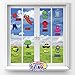 First Words Window Stickers for Toddlers -Gel Window Clings for Kids, Word and Picture Gel Clings, Window Decals Baby Kid Jelly Reusable Sticker - Home Car Plane Airplane Activities (Jesplay USA)