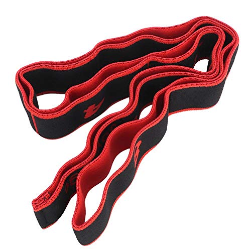 Fitness Elastic Band Yoga Pilates Training Strap 8 Sections Yoga Band for Body Stretching Warming -Up (Red)