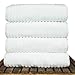 Luxury Hotel & Spa Towel Turkish Cotton Ribbed (Bath Towel - Set of 4, White)