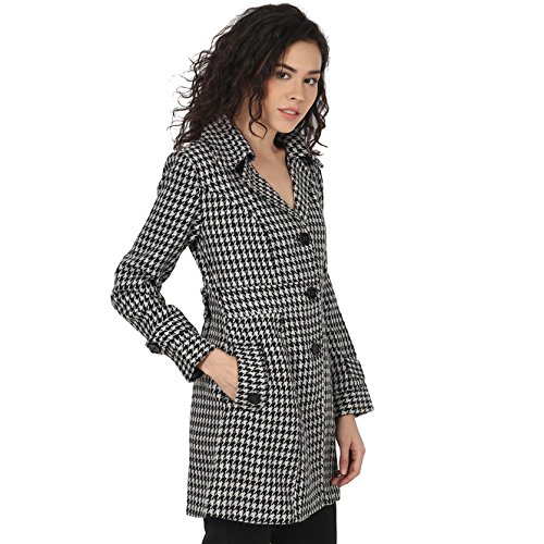 peptrends printed woollen coat black