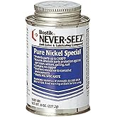 Never-Seez NSBT-8N Silver Pure Nickel Special Anti-Seize Compound, -297 Degree F Lower Temperature Rating to 2400 Degree F Up