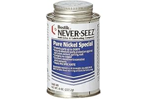 EMEDCO Never-Seez NSBT-8N Silver Pure Nickel Special Anti-Seize Compound, -297 Degree F Lower Temperature Rating to 2400 Degree F Upper Temperature Rating, 8 fl. oz. Brush Top Can