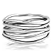 Oxidized Stacked Bar Knot Wide Wedding Ring New 925 Sterling Silver Open Band Sizes 4-13