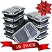 Home Amenity 10-Pack 2 Compartment Food Containers w/Lids - Microwave, Dishwasher and Freezer Safe. Stackable, Reusable, BPA Free Plastic Lunch Box. Airtight Meal Prep Storage, Portion Control (23oz)