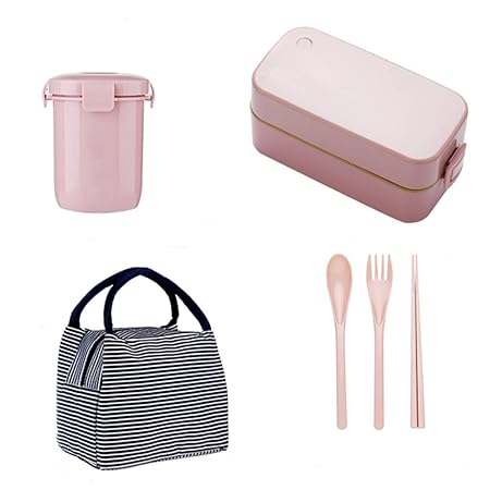 Set de lonchera, contenedor de almacenamiento rectangular con 2 ...