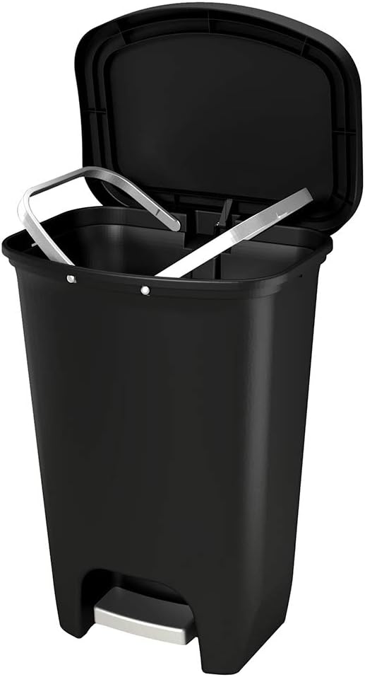 GLAD 75L Extra Capacity Plastic Step Can with CloroxTM Odor Protection | Fits All 20 Gallon Trash Bags, 75 Liter, Matte Black: Home & Kitchen