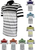 Enimay Men's Big and Tall Short Sleeve Casual Striped Polo Rugby Style Shirt