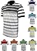 Enimay Men's Big and Tall Short Sleeve Casual Striped Polo Rugby Style Shirt