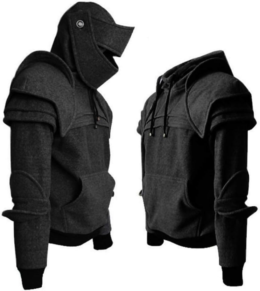 Men Arthur Medieval Knight Armor Hoodie Sweatshirt Pullover