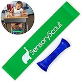 Bouncy Fidget for Kids Chairs PLUS FREE Marble Fidget - Increase Focus For School Students In Classroom - ADHD ADD Sensory Autism - Tapping Feet Bands by SensoryScout