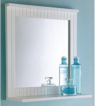 Maine Badezimmer-Spiegel, Holz-Rahmen, zur Wandmontage, mit Ablage für