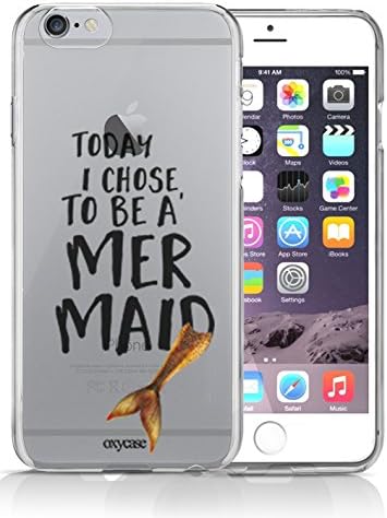 iPhone 6 6S Case Today I Chose To Be A Mermaid Quote Fantasy Fairy Transparent Unique Design Pattern Cover For iPhone 6S also fits iPhone 6 By Oxycase