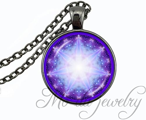 Reiki Chakra Sri yantra Necklace Glass Dome Pendant Sacred Jewelry Mandala Buddhist Jewellery for Women Men (photo2)