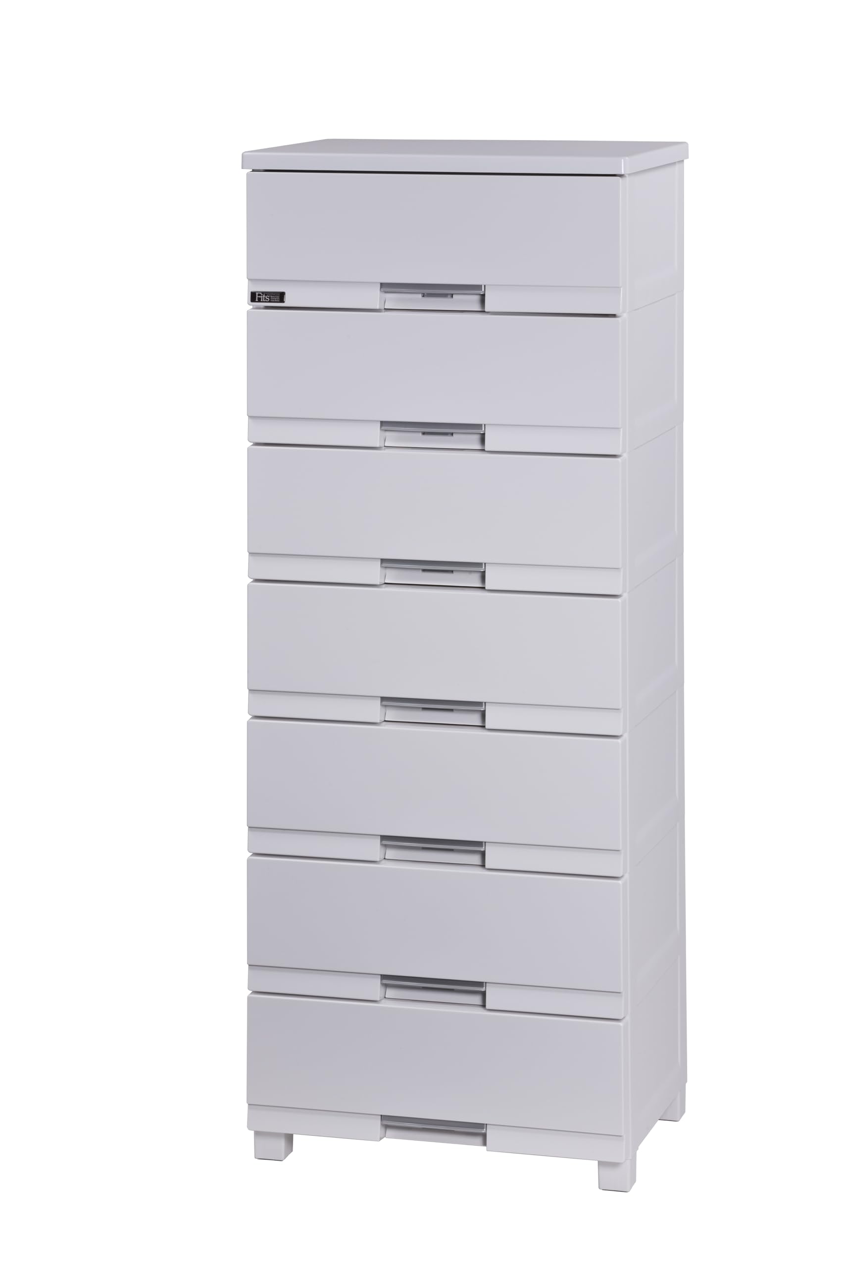 天馬(Tenma) 使いやすさを追求した光沢仕上げのチェスト 日本製 フィッツプラスプレミアム 7段 特許取得済 引出しロック付きで抜け落ちを防ぐ スムーズな引出し 脚付き 木製天板 インテリアに合うリビングチェスト タンス 収納ケース 衣装ケース プラスチック 【工具不要の簡単組立】 【色 セラミックホワイト】 【サイズ FP5507】 【幅55×奥行41×高さ144cm】商品画像