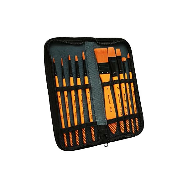 Mont Marte Pinselset fÃ¼r Acrylfarben â 10 Taklon-Pinsel in Pinseltasche â Ideales Pinsel Set fÃ¼r Acrylmalerei â FÃ¼r AnfÃ¤nger, Profis und KÃ¼nstler – Bild 6