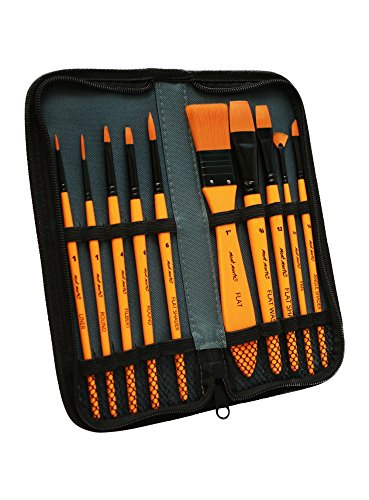 Mont Marte Pinselset für Acrylfarben â 10 Taklon-Pinsel in Pinseltasche â Ideales Pinsel Set für Acrylmalerei â Für Anfänger, Profis und Künstler – Bild 6