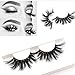 Fluffy Mink Lashes Strip with Russsian Volume, D Curl False Eyelashes Natural Look Effect, 1 Pair Cruelty-Free 18 mm for Women Makeup