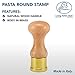 La Gondola Homemade Ravioli Stamp - Round Smooth 1.5in | Italian Pasta Making Tool for Home and Business | Brass & Natural Wood | Sturdy & Easy to Use Ravioli Stamp | Ravioli Cutter Made in Italy