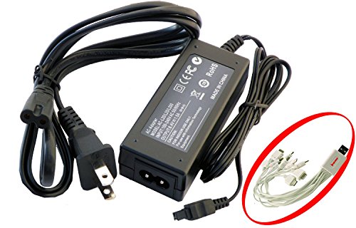 iTEKIRO AC Adapter Power Supply Cord for Sony HDR-UX3E HDR-UX5 HDR-UX5E HDR-UX7 HDR-UX7E HDR-XR100 HDR-XR100E HDR-XR101 HDR-XR105 HDR-XR105E Video Cameras Camcorders + iTEKIRO 10-in-1 USB Charging Cable