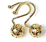 Love Creative Gold Shower Curtain Rings Hooks Easy Roller Ball Shower Curtain Rings Hooks 12 Count