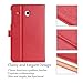 Procase Galaxy Tab E 8.0 Case -PU Leather Stand Folio Case Cover for Galaxy Tab E 8.0 2016 SM-T375/ SM-T377/SM-T378 Tablet, Multiple Viewing Angles with Document Card Pocket -Red