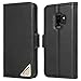 Galaxy S9 Wallet Case, BENTOBEN Samsung Galaxy S9 Flip Case Cover [Genuine Leather] Durable Protective Slim with Stand Function & 3 Card Slots Pro Black