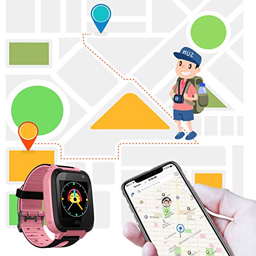 Kids Smart Watch Phone smartwatches for Children with LBS Tracker sim Card Anti-Lost sos Call Boys and Girls Birthday Compatible Android iOS Touch Screen Voice Chat Remote Camera - Thumbnail 2
