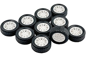 URIMPAVIDO 10pcs Toy Car Wheels 20mm Rubber Tire for DIY Model Accessories