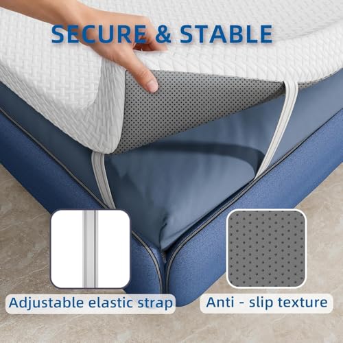 Memory Foam Mattress Topper, 7CM Thickness Mattress Pad Topper Foam with Washable Zipped Cover, Mattress Topper for Back Pain Relief (140X200CM BV8)