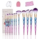 16PCS Makeup Brushes Set, MYSWEETY 12PCS Makeup Foundation Eyebrow Eyeliner Cosmetic Brushes + 2pcs Silicone Makeup Sponge + 1pc Makeup Wash Egg + 1pc Makeup Brush Bag