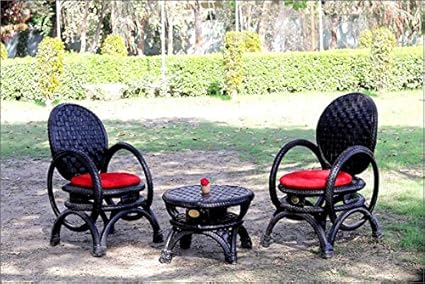 DeDzines Handcrafted Unique Outdoor Modern Furniture Set (Matte, Black) for Home Decor/Office/Garden/Corporates/Restaurant/Hotels