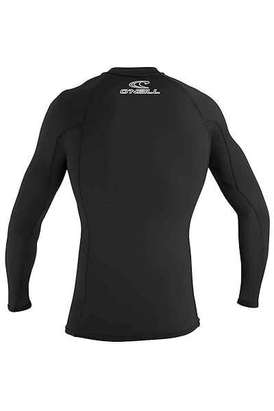 O’NEILL WETSUITS MEN’S BASIC SKINS UPF 50+ LONG SLEEVE RASH GUARD, BLACK, 2XL
