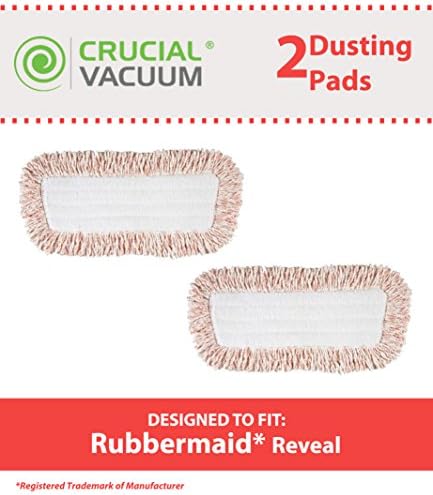 2 Replacements for Rubbermaid Dry Mop Pads Fit Spray &amp; Reveal Floor Mops, Compatible With Part # 1M20, Washable &amp; Reusable, by Think Crucial
