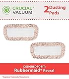 2 Rubbermaid Reveal Dry Dusting Mop Cleaning Pads, Compare to Part # 1M20, Designed & Engineered by Crucial Vacuum