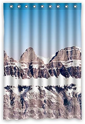 Winter white Snow Mountain pattern design 100% Polyester Fabric Waterproof bathroom Shower Curtain 48"x72" (120cm x 183cm)