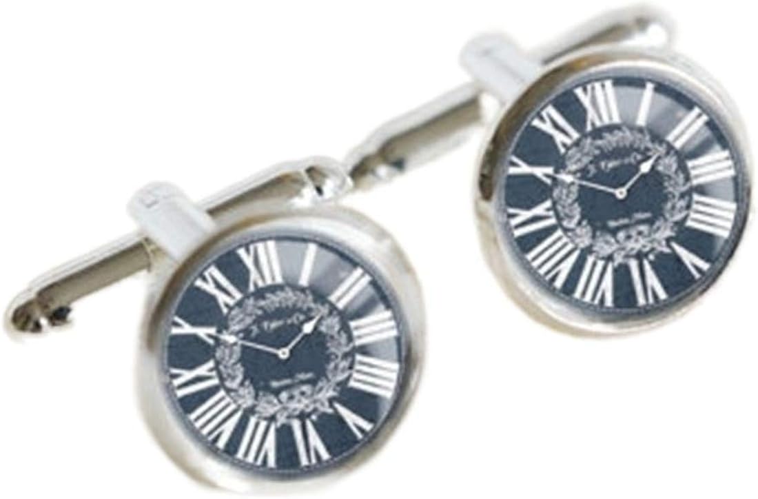 Clock cufflinks silver cufflinks personalized cufflinks