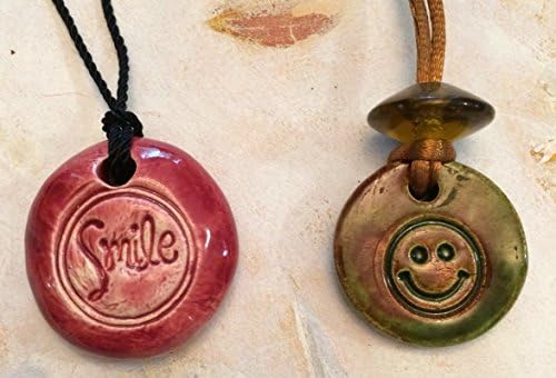Lot of 2 SMILE Necklaces - Ceramic - Made by Inner Art Peace