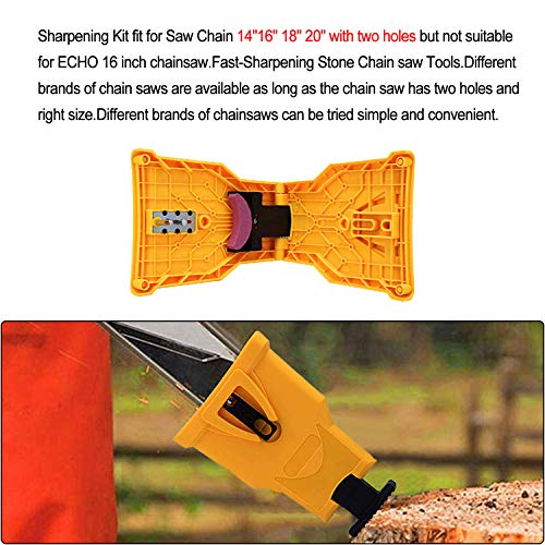 Chainsaw Sharpener,IELECMG Chainsaw Teeth Sharpener Work Sharp Chain Saw Sharpener Kit Chain Saw Blade Sharpener (chainsaw with two holes)