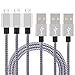 AOKER Micro USB Cable, [New] 3Pack 10FT Extra Long Nylon Braided Sync and Charge for Android Devices, Galaxy S7 Edge/S6/S5/S4,Note 5/4/3,HTC,LG,Nexus (3X10ft Grey)