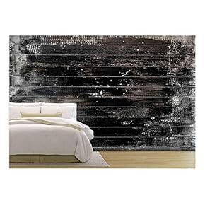 Wooden Plank Painted Black Wall Mural Decor