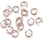 HDSupplies 100 Pieces - 304 Rose Gold Tone Stainless Steel Jump Rings - 5mm - 20 Gauge (0.8mm Thickness)