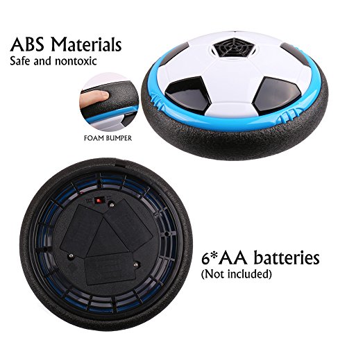 Game Toy for kids, Amazing Hover Ball with LED Lights & Foam Bumpers Football Toys for children Air Power Training Ball for Indoor or Outdoor with Parents Game Perfect for Kids gifts(Blue/Black)