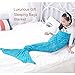 Awkli Shark Blanket, Mermaid Tail Blankets Children Sleeping Bag Soft Shark Tail Blanket Gifts for Kids 55.9'' x19.68''