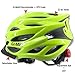 GoMax Aero Adult Safety Helmet Adjustable Road Cycling Mountain Bike Bicycle Helmet Ultralight Inner Padding Chin Protector and visor w/ Rear LED Tail Light adjust (Neon Lime with LED, Large)