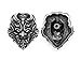 CRAFTMEMORE 40x35 mm Japanese Devil Oni Demon Concho Screw Back Leathercraft Coin Conchos Pack of 2 (Antique Silver)